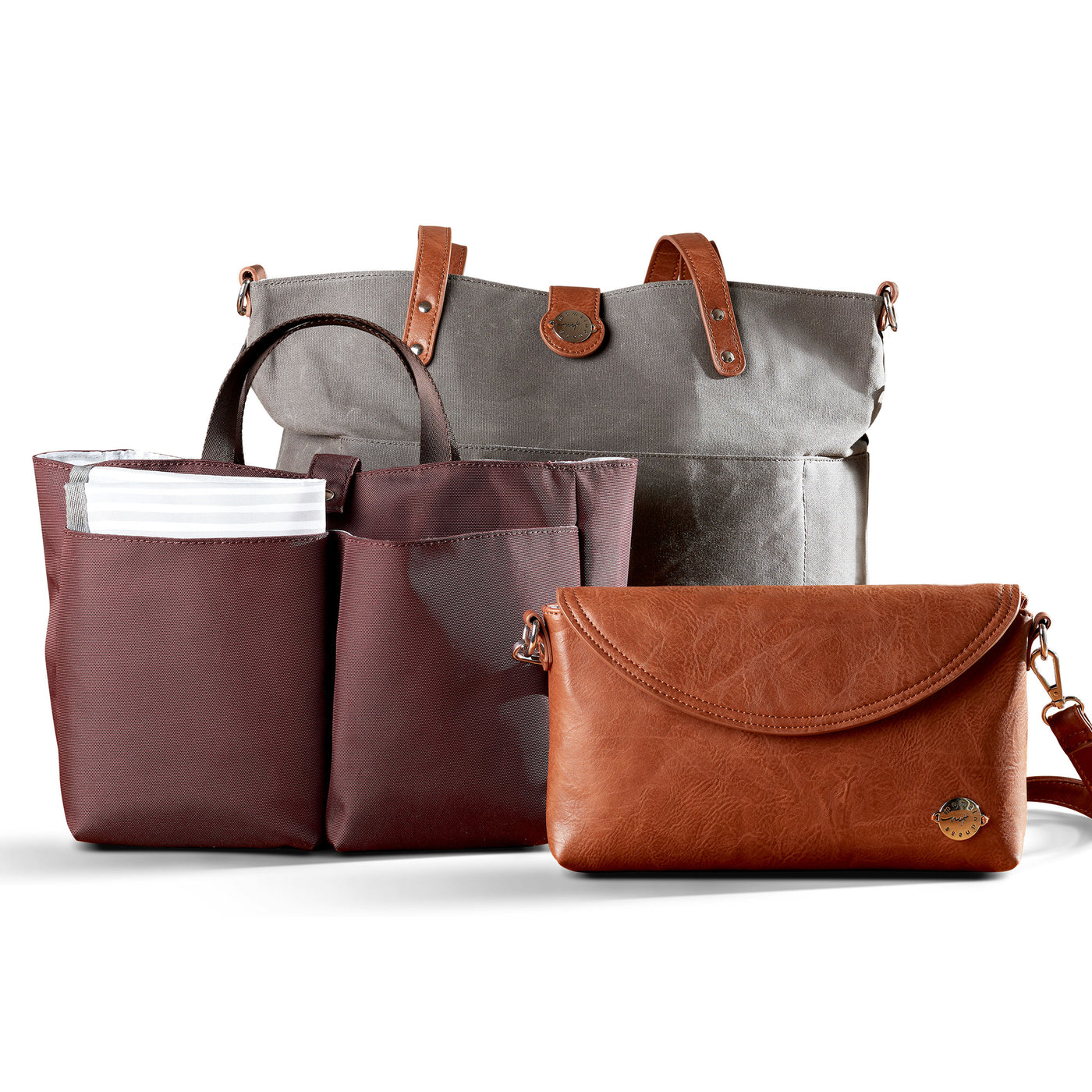 Momkindness Carryall Tote Trio - Grey